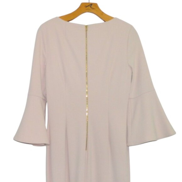 Calvin Klein Soft Pink 3/4 Quarter Inch Bell Cuff Sleeve Shift Dress Size 8 - Picture 10 of 16